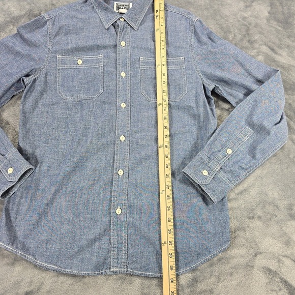 VTG Converse One Star Denim ButtonShirt Mens M Blue Retro Casual Long Sleeve Y2K - Picture 7 of 10